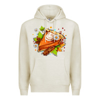 Oatmeal Heather pumpkin pie with daisies and cinnamon Premium Hoodie - AdoDesignShop