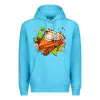 Ocean Blue pumpkin pie with daisies and cinnamon Premium Hoodie - AdoDesignShop