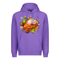 Purple pumpkin pie with daisies and cinnamon Premium Hoodie - AdoDesignShop