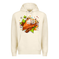 Tofu pumpkin pie with daisies and cinnamon Premium Hoodie - AdoDesignShop