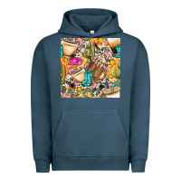 Pigment Midnight Navy western cowgirl coffee cup with cowhide seamless pattern bbs Urban Hoodie - BundleAndBundleShop