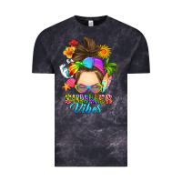 Cloud Black messy bun summer vibes Vintage Tee - RanaPortraitStore
