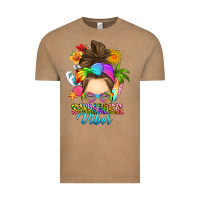 Vintage Coffee messy bun summer vibes Vintage Tee - RanaPortraitStore