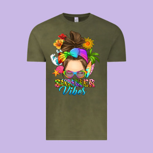 Messy Bun Summer Vibes Vintage Tee Designed By Ranaportraitstore