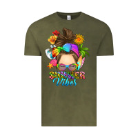 Vintage Olive messy bun summer vibes Vintage Tee - RanaPortraitStore