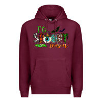 Burgundy it's spooky season Premium Hoodie - NancyCooperArtShop