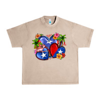 French Oak puerto rico hearts Urban Heavy Tee - Zillion Design Studio