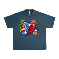 Midnight Navy puerto rico hearts Urban Heavy Tee - Zillion Design Studio