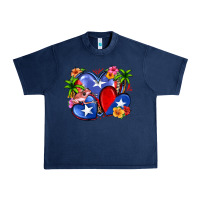 Navy puerto rico hearts Urban Heavy Tee - Zillion Design Studio