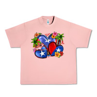 Salmon puerto rico hearts Urban Heavy Tee - Zillion Design Studio