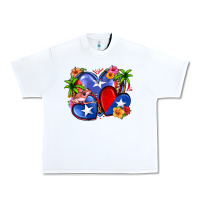 White puerto rico hearts Urban Heavy Tee - Zillion Design Studio