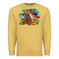 Antique Gold horse with sunflowers Premium Sweatshirt - Artiststas