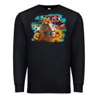 Black horse with sunflowers Premium Sweatshirt - Artiststas
