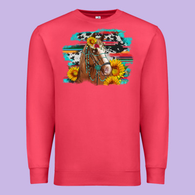 Horse With Sunflowers Premium Sweatshirt Designed By Artiststas