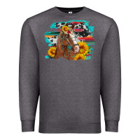 Charcoal Heather horse with sunflowers Premium Sweatshirt - Artiststas