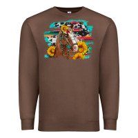 Chestnut horse with sunflowers Premium Sweatshirt - Artiststas