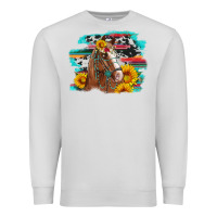Dove Grey horse with sunflowers Premium Sweatshirt - Artiststas