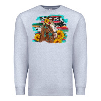 Heather Grey horse with sunflowers Premium Sweatshirt - Artiststas