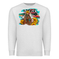 Oatmeal Heather horse with sunflowers Premium Sweatshirt - Artiststas