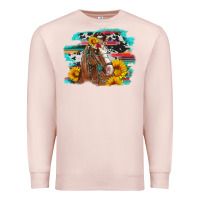 Pale Pink horse with sunflowers Premium Sweatshirt - Artiststas