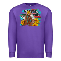 Purple horse with sunflowers Premium Sweatshirt - Artiststas