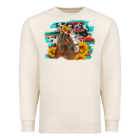 Sandshell horse with sunflowers Premium Sweatshirt - Artiststas