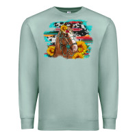 Seafoam horse with sunflowers Premium Sweatshirt - Artiststas