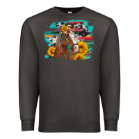 Smoke horse with sunflowers Premium Sweatshirt - Artiststas