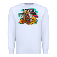 White horse with sunflowers Premium Sweatshirt - Artiststas