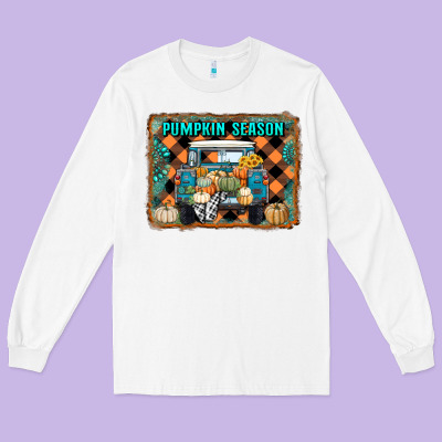 Pumpkin Season Truck Long Sleeve Tee Designed By Ranaportraitstore
