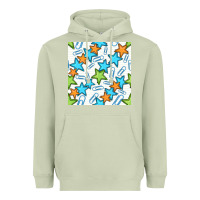 Matcha stars school seamless pattern Heavyweight Hoodie - BundleAndBundleShop