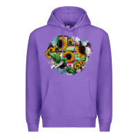 Purple Texas Map Sunflower Cactus Serape Premium Hoodie - RanaPortraitStore