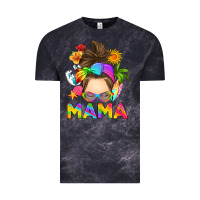 Cloud Black messy bun mama summer Vintage Tee - RanaPortraitStore