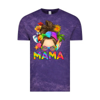 Cloud Purple messy bun mama summer Vintage Tee - RanaPortraitStore