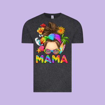 Vintage Tee messy bun mama summer