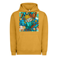 Pigment Peanut Butter winter coffee cups and snow with plaid seamless pattern bbs Urban Hoodie - BundleAndBundleShop