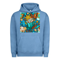 Pigment Pebble Blue winter coffee cups and snow with plaid seamless pattern bbs Urban Hoodie - BundleAndBundleShop