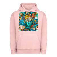 Pigment Salmon winter coffee cups and snow with plaid seamless pattern bbs Urban Hoodie - BundleAndBundleShop