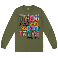 Army Green thou shalt not try me mood 24 7 Long Sleeve Tee - Zillion Design Studio