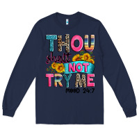 Navy thou shalt not try me mood 24 7 Long Sleeve Tee - Zillion Design Studio
