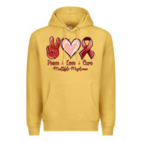 Antique Gold Peace love cure Multiple Myeloma Premium Hoodie - NancyCooperArtShop