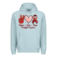 Blue Mist Peace love cure Multiple Myeloma Premium Hoodie - NancyCooperArtShop