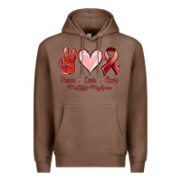 Chestnut Peace love cure Multiple Myeloma Premium Hoodie - NancyCooperArtShop