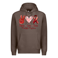 Coffee Peace love cure Multiple Myeloma Premium Hoodie - NancyCooperArtShop