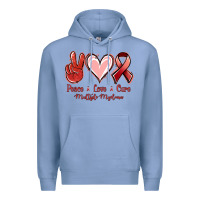 Colony Blue Peace love cure Multiple Myeloma Premium Hoodie - NancyCooperArtShop