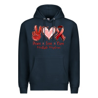 Navy Peace love cure Multiple Myeloma Premium Hoodie - NancyCooperArtShop