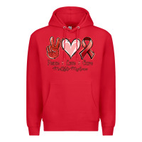 Red Peace love cure Multiple Myeloma Premium Hoodie - NancyCooperArtShop