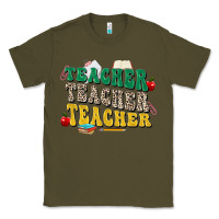 Army Green teacher teacher teacher Classic Tee - Zillion Design Studio
