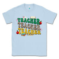 Dusty Blue teacher teacher teacher Classic Tee - Zillion Design Studio