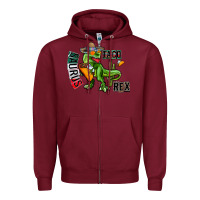 Burgundy taco saurus rex Zipper Hoodie - CowhideDigitalArt
